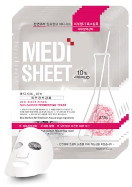 Re DNA 메디시트 리뉴 마스크팩 27.5g 피부장벽 강화 효소발효 5매입, 5개, 1개입