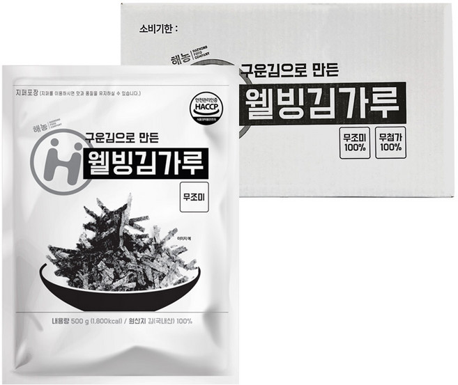 해농 웰빙 김가루 무조미김, 500g, 4개
