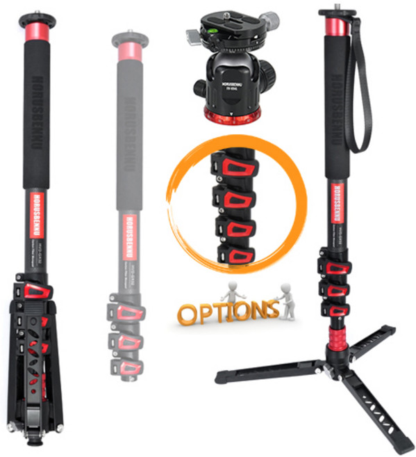 호루스벤누 HORUSBENNU HVD-GX32V신형 카본 모노포드+FX-VX41 볼헤드 삼각대-모노포드, 1개, 선택1