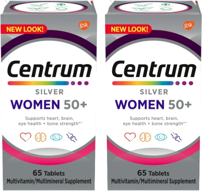 미국직구 센트룸 실버 여성 50세이상 종합비타민 미네랄 65정, 65회분, 2개 - 쿠팡