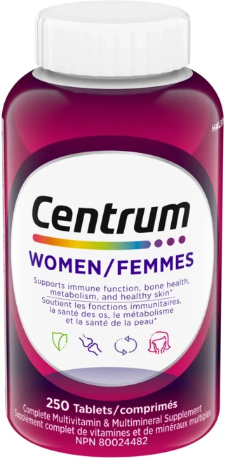 [서비스발포비타민] 캐나다 센트룸 성인여성 종합비타민 멀티비타민 코스트코 타블렛 Centrum 포맨 포우먼 50세, 250정, 1개 - 쿠팡