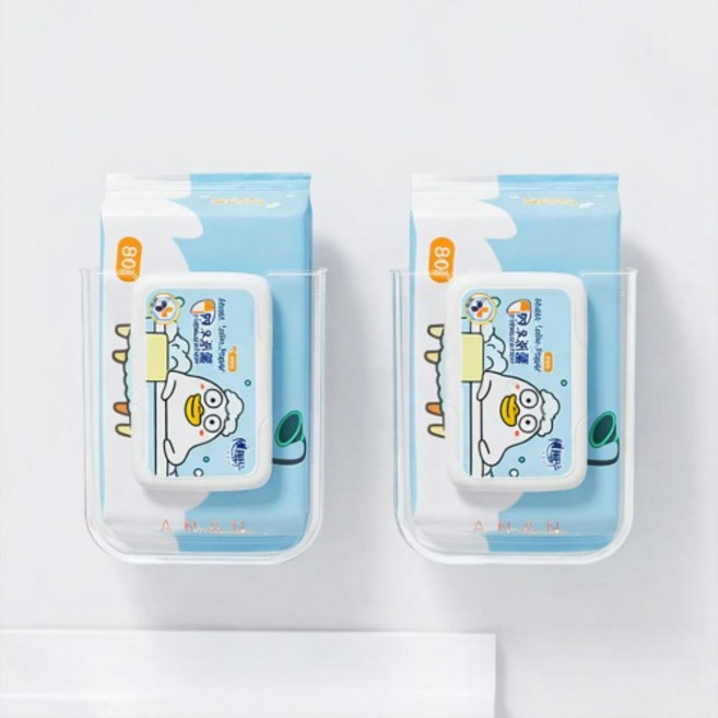 ANAN 접착식 투명 아크릴 물티슈 보관 케이스