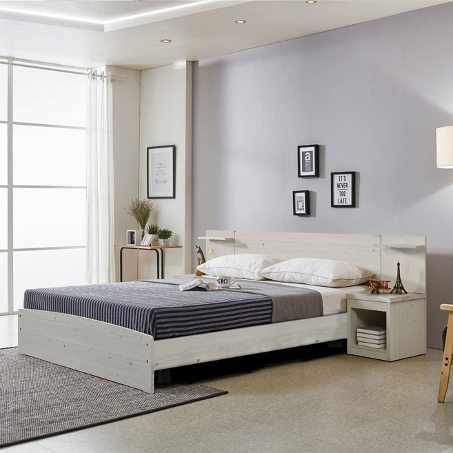 미코퍼니처 루멘 헤드형 침대+단면 본넬 매트리스+발통 S/SS/D/Q, 워시