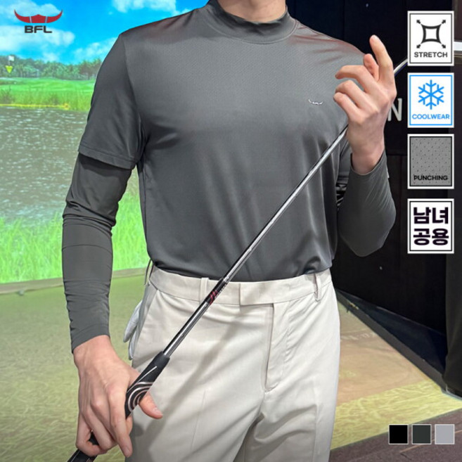 비에프엘아웃도어 BFL 쿨에어 펀칭 팔토시 레이어드 반폴라 긴팔 쿨티셔츠/골프티 S23EPTS-130