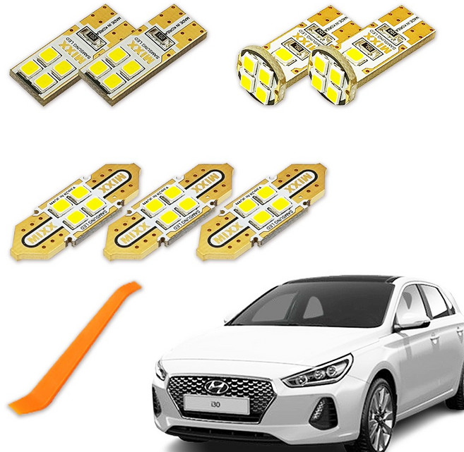 믹스 차량용 LED 실내등 풀세트 + 리무버, 현대 i30 PD 썬루프형 2017년~, 1세트