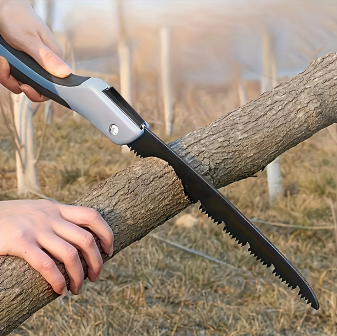 다기능 SK5 스틸 접이식 톱 인체공학 손잡이 안전 잠금 목공 가지치기용 휴대용 톱, 1개