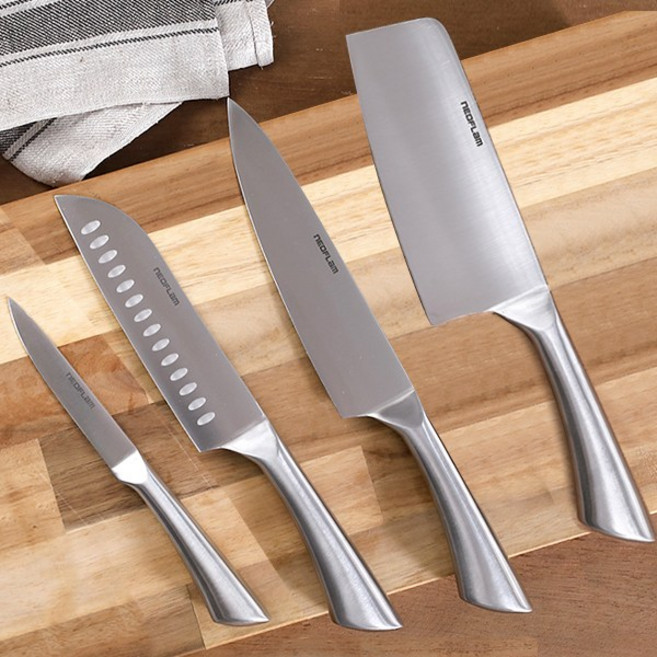 네오플램 올스텐 칼 주방 칼세트 4종, 과도+산도쿠+홀식도+중식도, 1세트