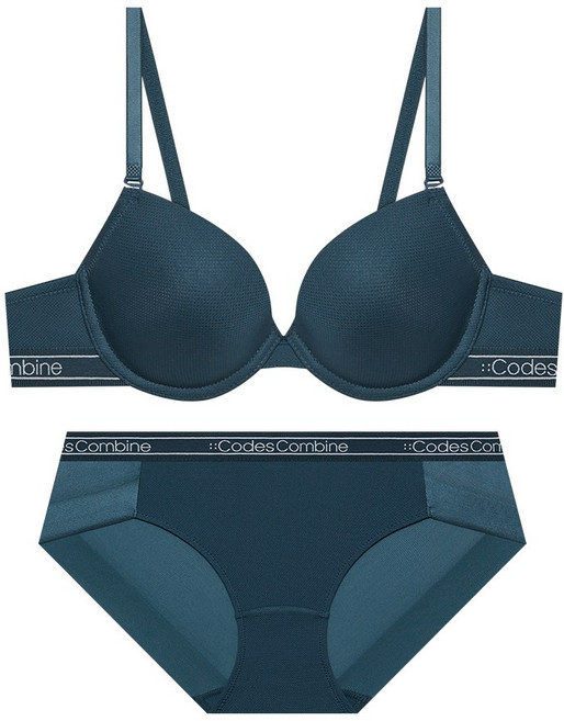 코데즈컴바인이너웨어 쿨 메쉬 에어로쿨 베이직 브라 햄팬티세트_네이비