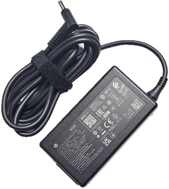HP 노트북 충전기 19.5V 3.33A 65W 연결잭 직경 4.5X3.0mm 블루팁 (전원케이블 포함), HP 65W 노트북 충전기 + 전원케이블 포함, 1개