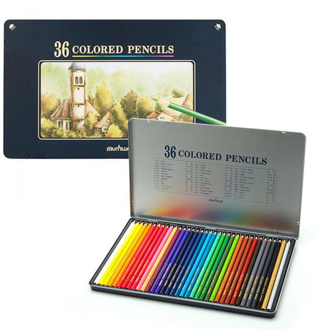 문화)넥스프로 색연필(36색/틴케이스)(M604030), 단품