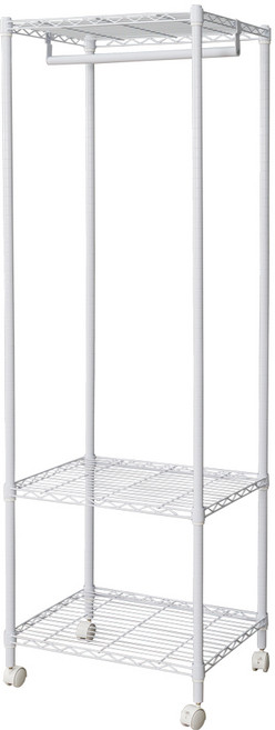 dayneeds 輕型三層單桿衣櫥附輪 - 60x45x180公分, 白色, 1個
