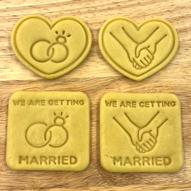 쿠굽남 반지 청첩장 결혼 답례 쿠키틀 쿠키커터 하트커플손, 3.네모커플손, 1개