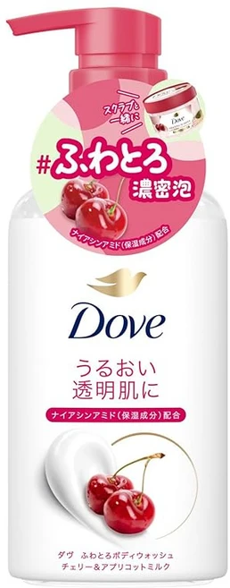 일본 도브 바디워시 플러피 체리 살구 밀크 펌프형 450g, 상품선택, 1 - 쿠팡