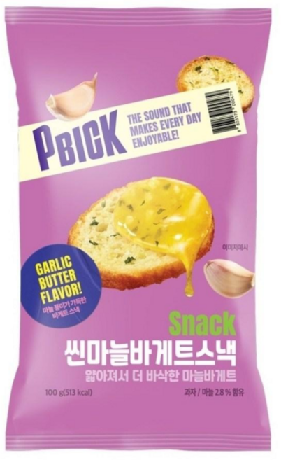 피빅 씬마늘바게트스낵, 3개, 100g