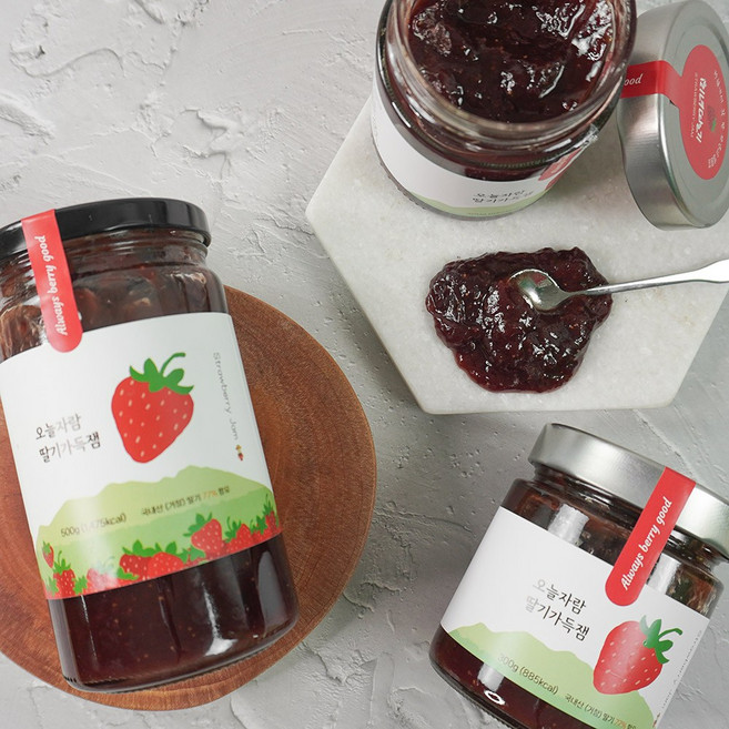 [미식한가] 미녀딸기 국내산 달콤한 수제 설향 딸기잼, 300g, 2개