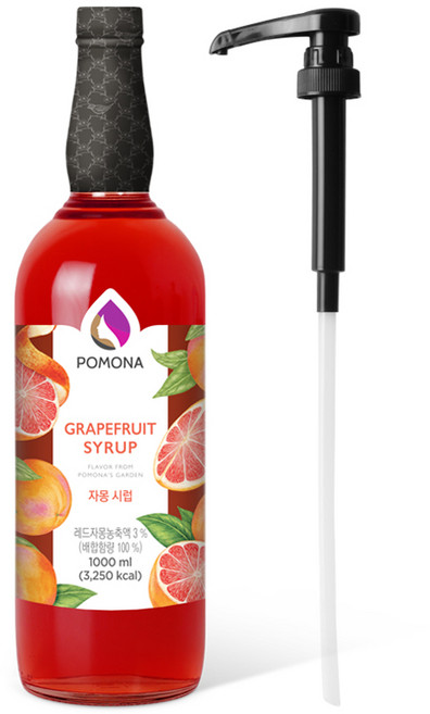포모나 자몽 시럽 1L + 전용 시럽펌프 세트, 1세트