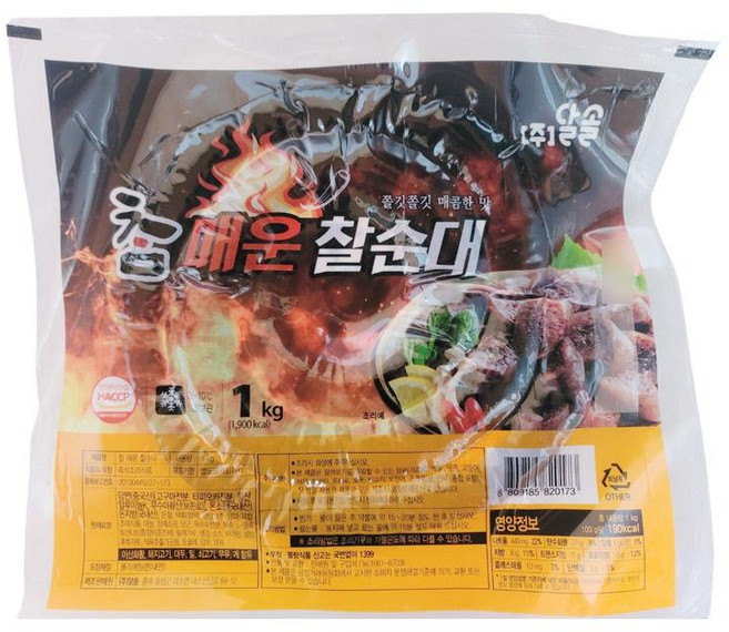 매운찰순대 1KG(주)달솔, 1개, 1kg