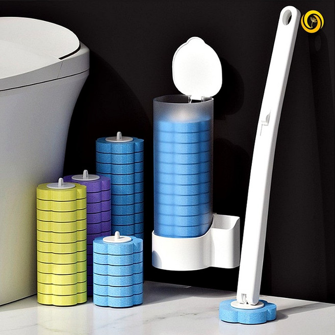 노터치 변기 청소 일회용 세제 수세미 클린스틱 세트, 본품+레몬6P, 1개