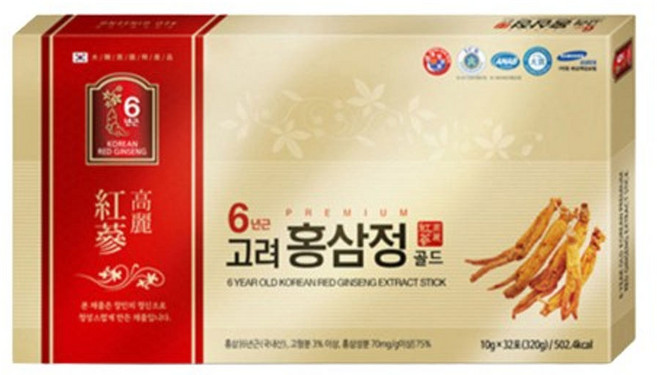 정삼원 6년근 고려 홍삼정골드 10g 32포, 1박스