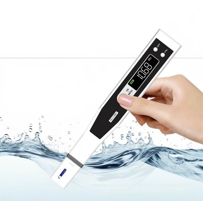 휴대용 PH측정기 수질테스트 산도측정 온도 수질측정기 고정밀 수질 테스트 어항 수족관 수영장 고정밀 산도계, 1개
