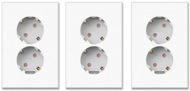 Ti1 접지 45도 2구 콘센트, 3개