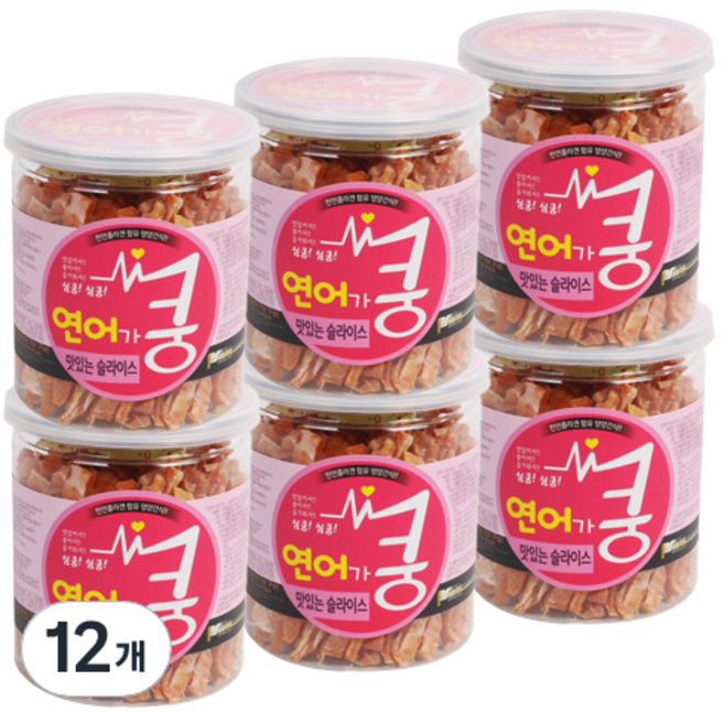 브리더랩 강아지 슬라이스 건조간식, 연어가쿵, 200g, 12개