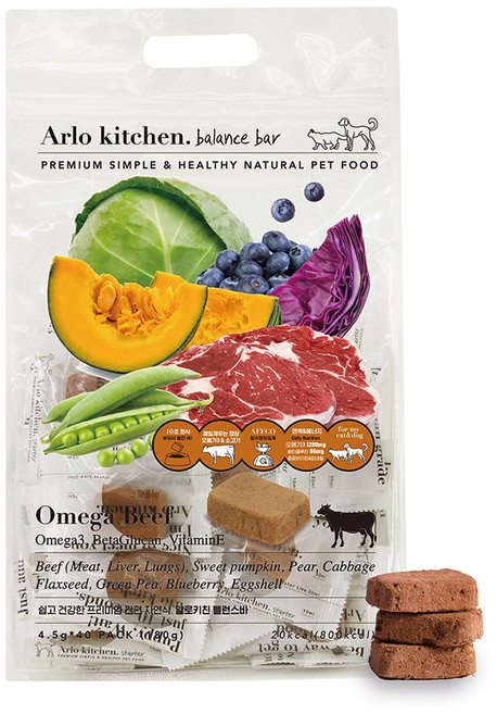 알로키친 강아지 오메가3 발바닥 자연식 오메가비프 40개입, 소고기, 160g, 1개