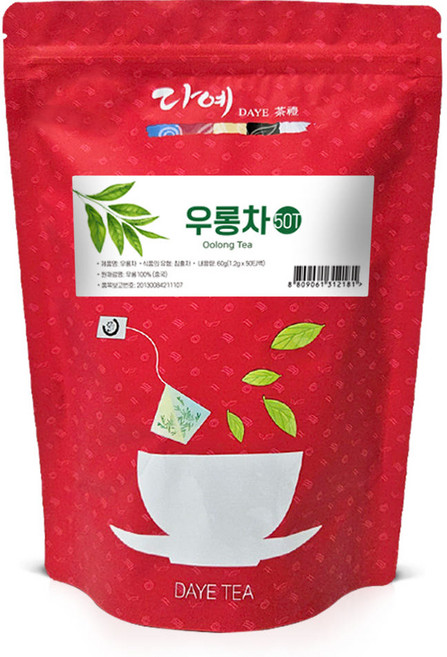 [본사직영] 다예 맛있는 100% 우롱차 생분해 삼각티백, 1개, 1.2g, 50개입