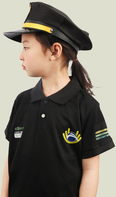 어린이 기관사 카라티셔츠 반팔 (구 버전) 아동 코스튬 유치원 어린이집 고속철 역활놀이