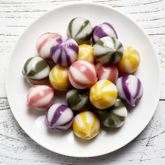 3대전통 국내산 멥쌀로만든 오색 구슬떡 사탕떡, 3개, 330g