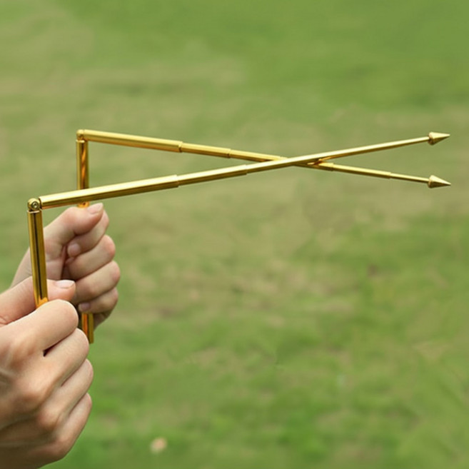 전문가용 수맥탐지기 L로드 엘로드 수맥봉 풍수지리 탐사도구, 1세트, 골드