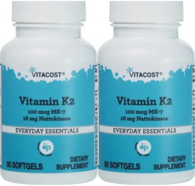 비타코스트 비타민 K2 MK-7 100mcg 나토키나제 16mg, 2개, 90정 - 쿠팡