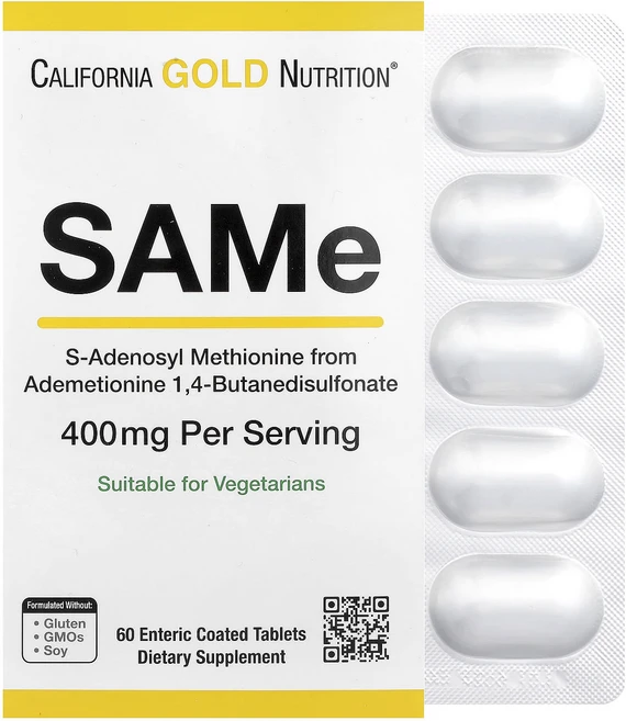 캘리포니아골드뉴트리션 SAMe 부탄디설포네이트 400mg 장용성 60정, 4개 - 쿠팡