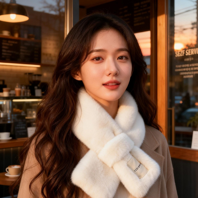 여성 숏머플러 털목도리 페이크퍼 1+1