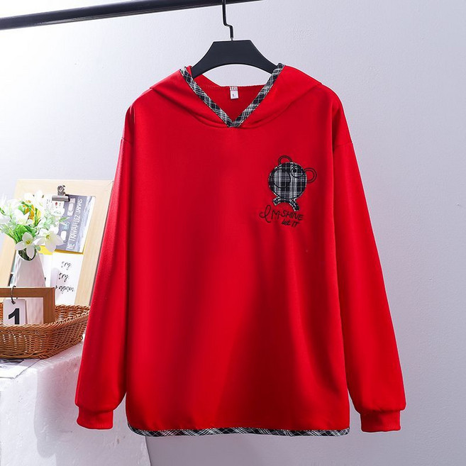 메인워크 중년여성 빅사이즈 후드티셔츠 긴팔 봄가을 간절기 스판 데일리 엄마룩 루즈핏 캐주얼 솔리드 트레이닝 골프 아우터 맨투맨 상의