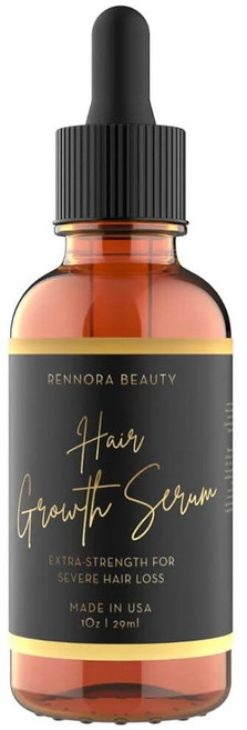 Rennora 엑스트라 스트렝스 모발 성장 세럼 유기농 허브 및 천연 비타민 로즈마리 오일 캐스터 블랙 씨드 암라 인삼 화학 물질 없음 빠른 재성장을 위한 포뮬러, Rennora 엑스트라 스트렝스 모발 성장 세럼, 유기