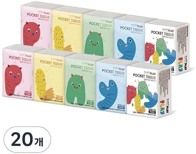 한예지 플레이 포켓티슈, 10개입, 20개