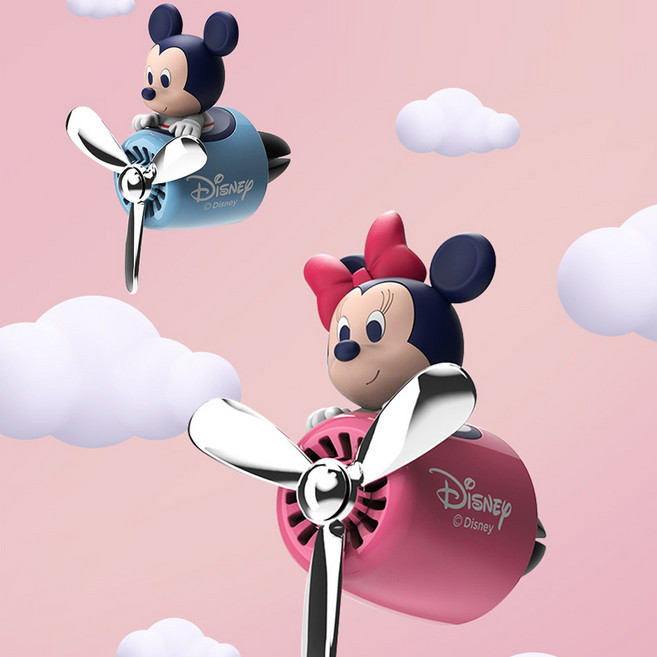 스위스 명품 향수 프로펠러 디즈니 캐릭터 피규어 차량용 방향제 음이온 원적외선 공기 청정 자동차 디퓨저 차 향수, 미키마우스-블랙체리, 1개