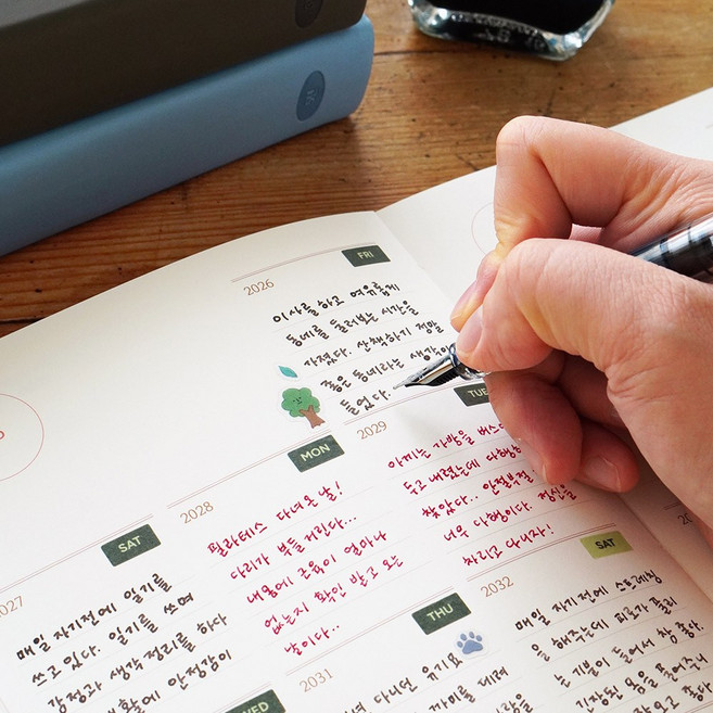 2026 오늘기억 5년 일기 다이어리 날짜형, 10년 페일블루(K153)
