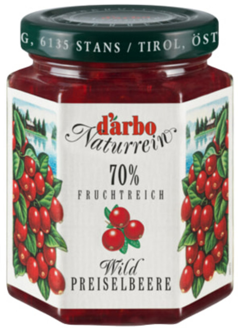다보 잼 darbo 오스트리아 국민잼 과즙 70% 야생 크랜베리잼 200g, 1개
