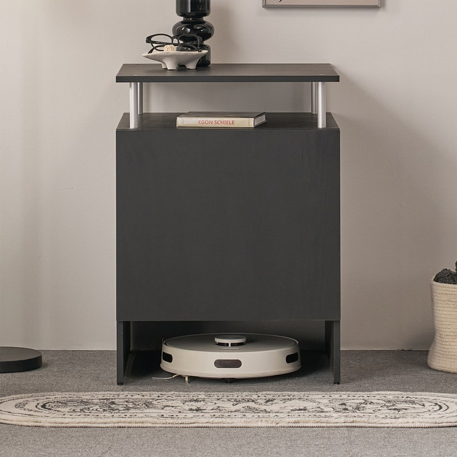 파로마 네오 클린탁 로봇 청소기 선반 협탁 수납장, 블랙