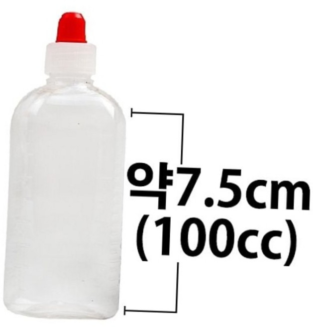투명 플라스틱 공병 뾰족캡 100ml 물약병 액체 소분 용기 10개 세트 플라스틱공병 뾰족캡공병