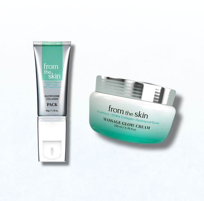 프롬더스킨 광채 폭발세트 (콜라겐팩 + 글로우크림), 2개, 1개입