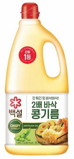 CJ 2배 바삭 콩기름 1.8L, 1세트