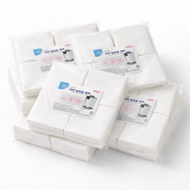 대용량일회용해면 1000매 일회용거즈 클렌징거즈 일회용해면 피부과 대용량 일회용해면 스펀지 일회용해면리필 100매짜리10매 한세트, 10개