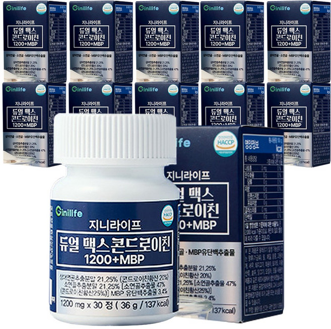 [대용량구성 12개월분] 건강몰 로얄킹 지니 라이프 듀얼 MAX 콘드로이친 1200 관절엔 MBP, 12개, 30정