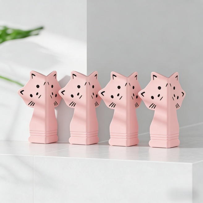 캐릭터캣츠 안전코너 가드 4개, 핑크색Pink, 1세트