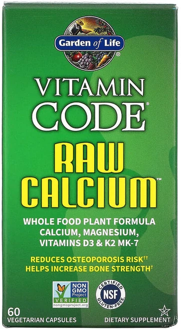 Garden of Life 가든오브라이프 비타민코드 로우 칼슐 RAW Calcium 60베지캡슐, 1개, 60정 - 쿠팡