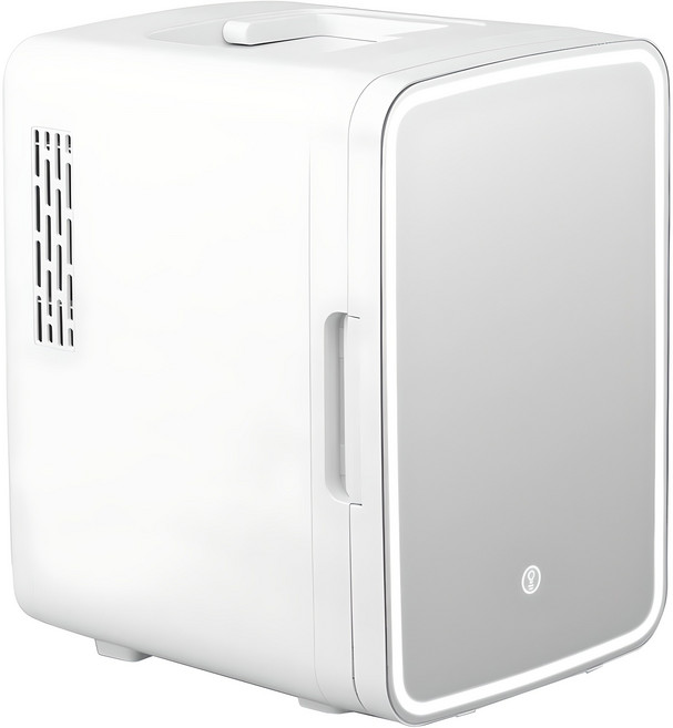 컴스 LED 거울 미니 화장품 냉온장고, 10L, 화이트