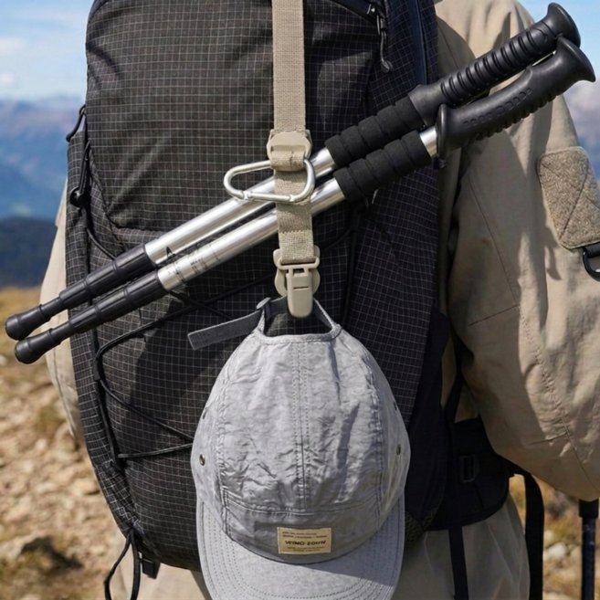 다용도 버클 홀더 키링 스트랩, 1개, 카키베이지